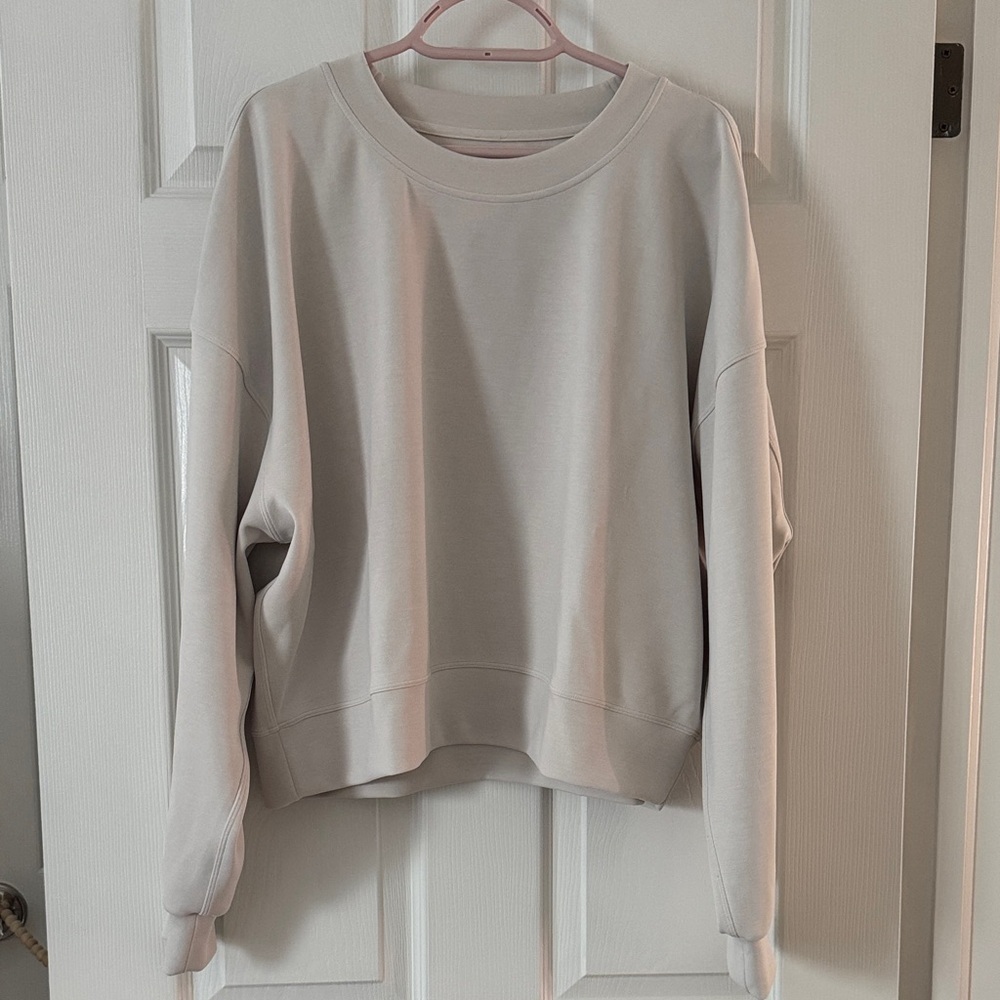 lululemon athletica Light Gray Cropped Crewneck Sweatshirt